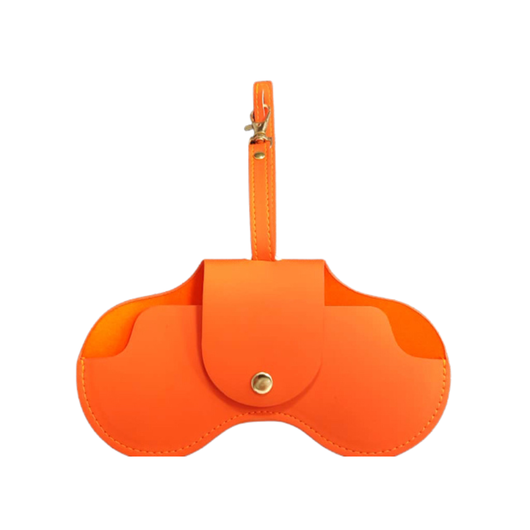 Orange Barbie x Sol Kyst sunglasses case - back view.