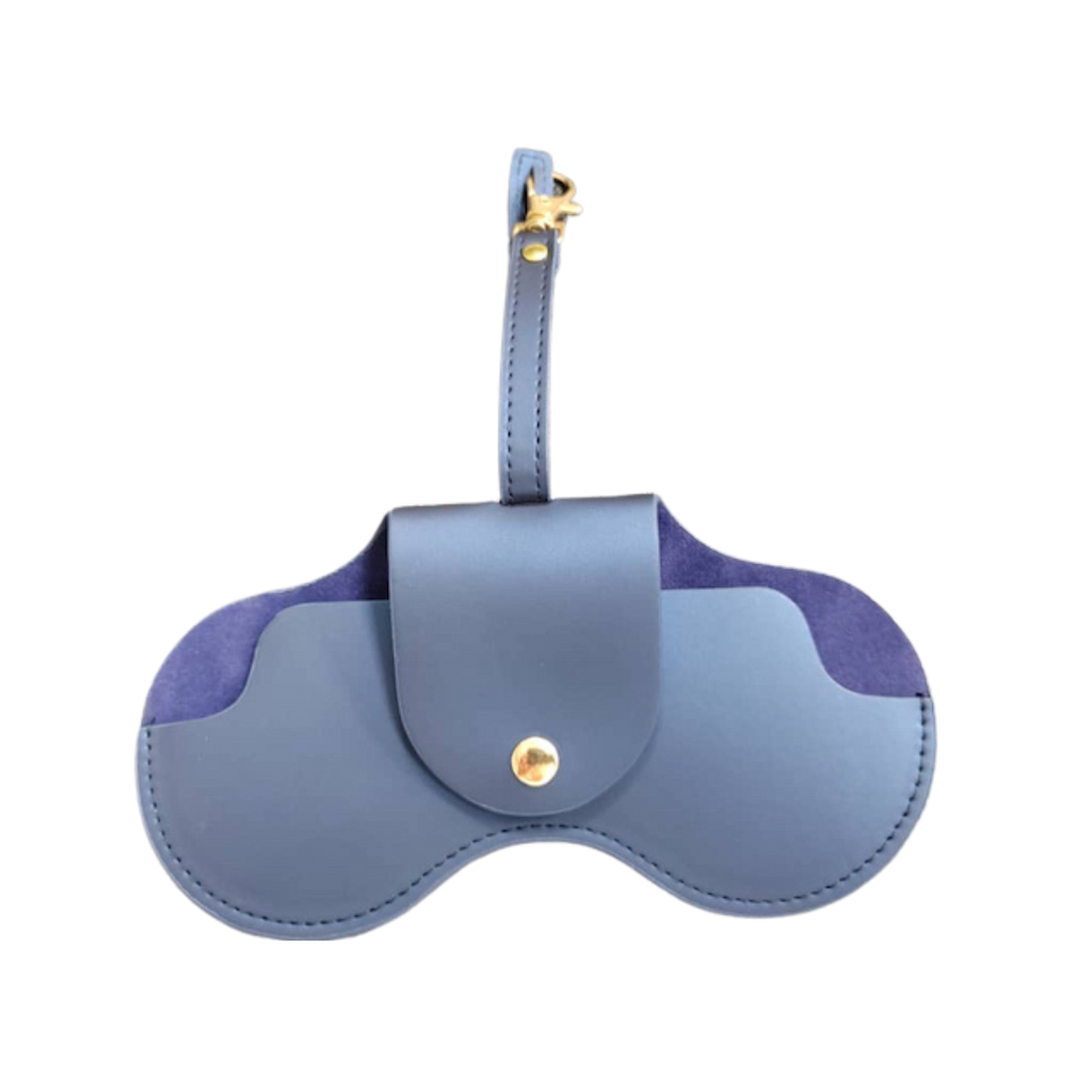 Blue Barbie x Sol Kyst sunglasses case - back view.