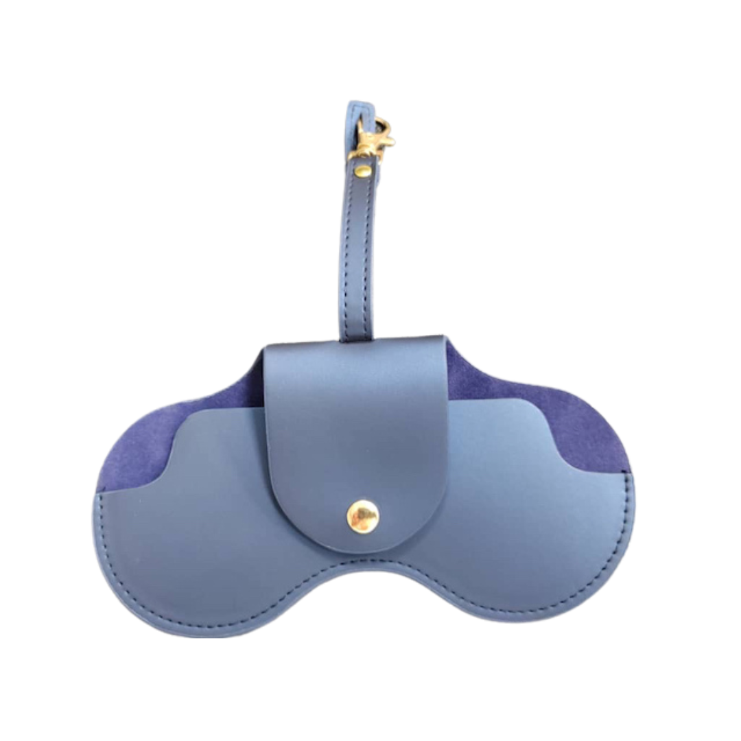 Blue Barbie x Sol Kyst sunglasses case - back view.